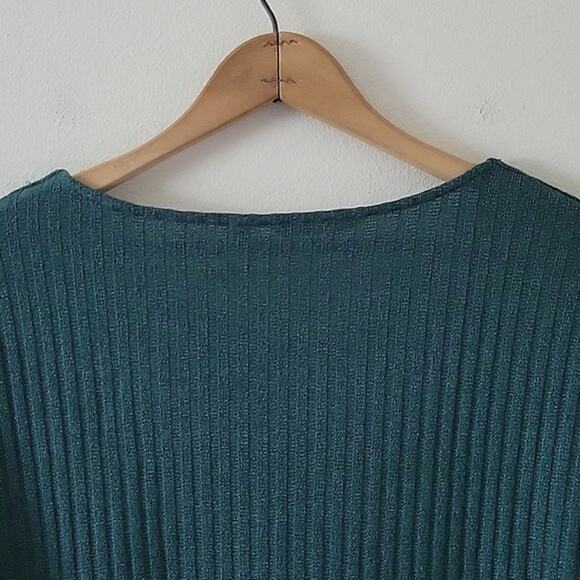 Soft Surroundings Green Ribbed Tunic Sweater Size Medium M - Picture 6 of 6